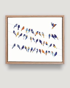 BIRDS ON A WIRE FLOATING FRAME