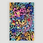 space dog acrylic painting